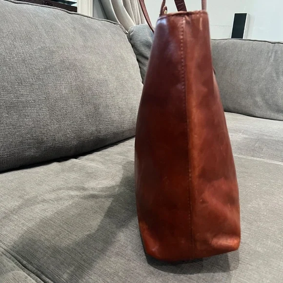 Valentina Large Brown Leather Tote Bag - Picture 4 of 14